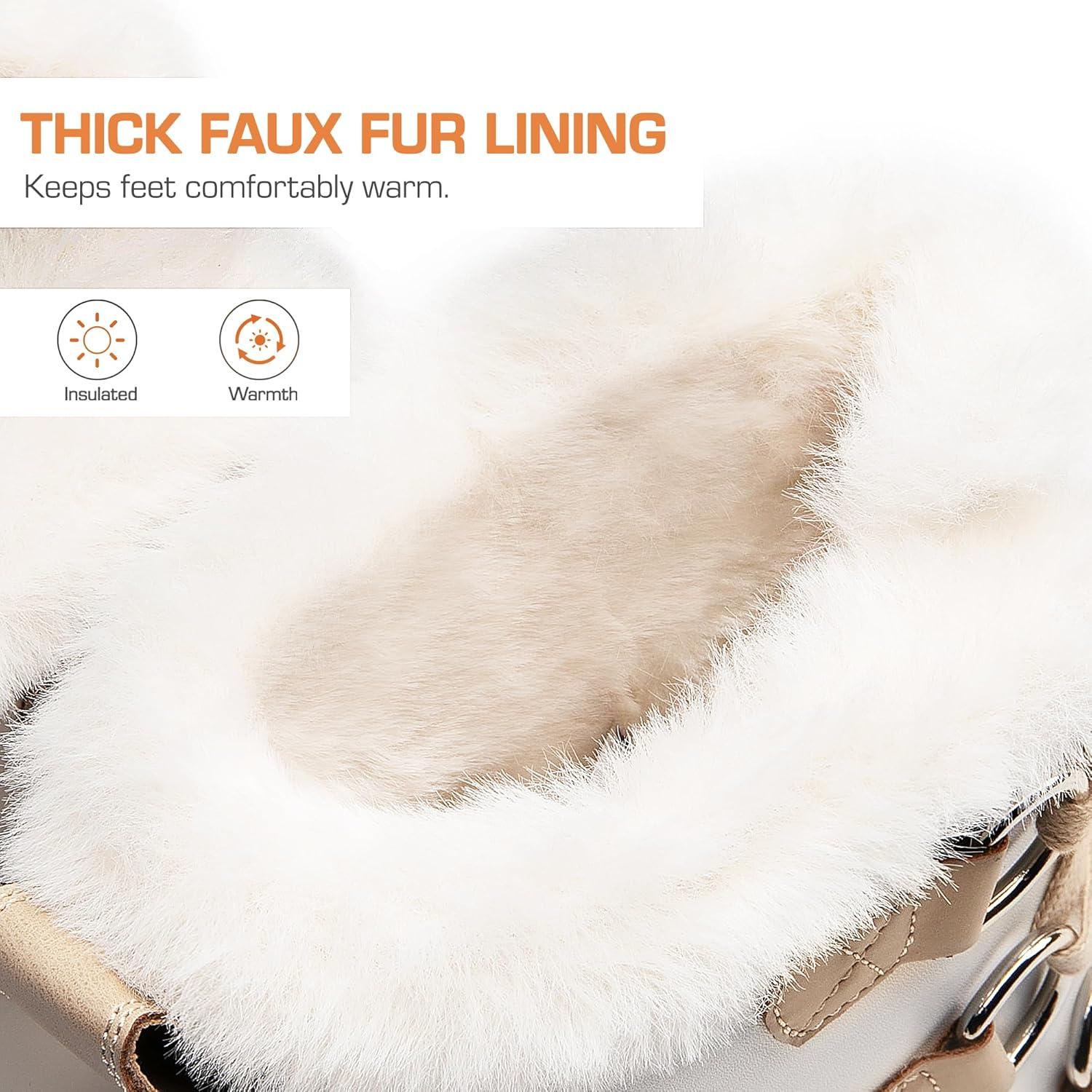 imageDREAM PAIRS Ankle Winter Boots for Women Snow Boots AntiSlip Resistant Classic Warm Faux Fur Lined Lace Up for Outdoor Hiking WalkingBeige