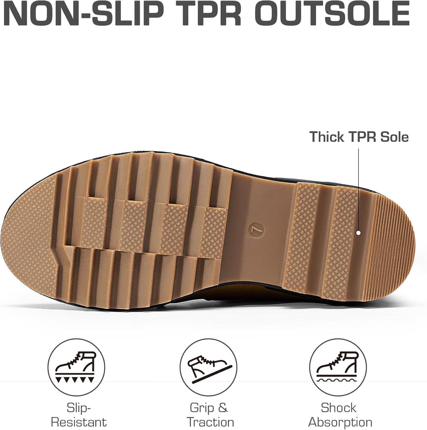 imageDREAM PAIRS Ankle Winter Boots for Women Snow Boots AntiSlip Resistant Classic Warm Faux Fur Lined Lace Up for Outdoor Hiking WalkingChestnutBlack