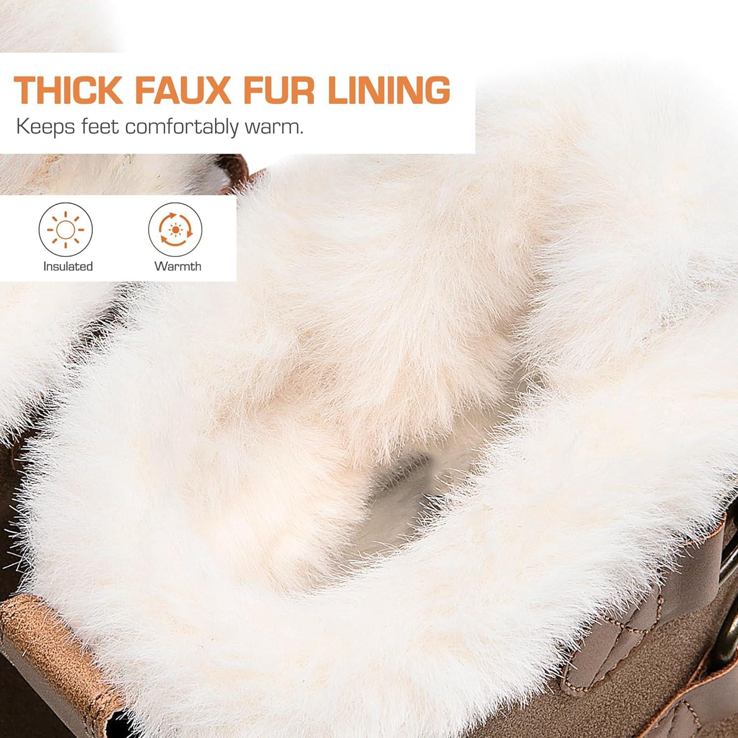 imageDREAM PAIRS Ankle Winter Boots for Women Snow Boots AntiSlip Resistant Classic Warm Faux Fur Lined Lace Up for Outdoor Hiking WalkingTan