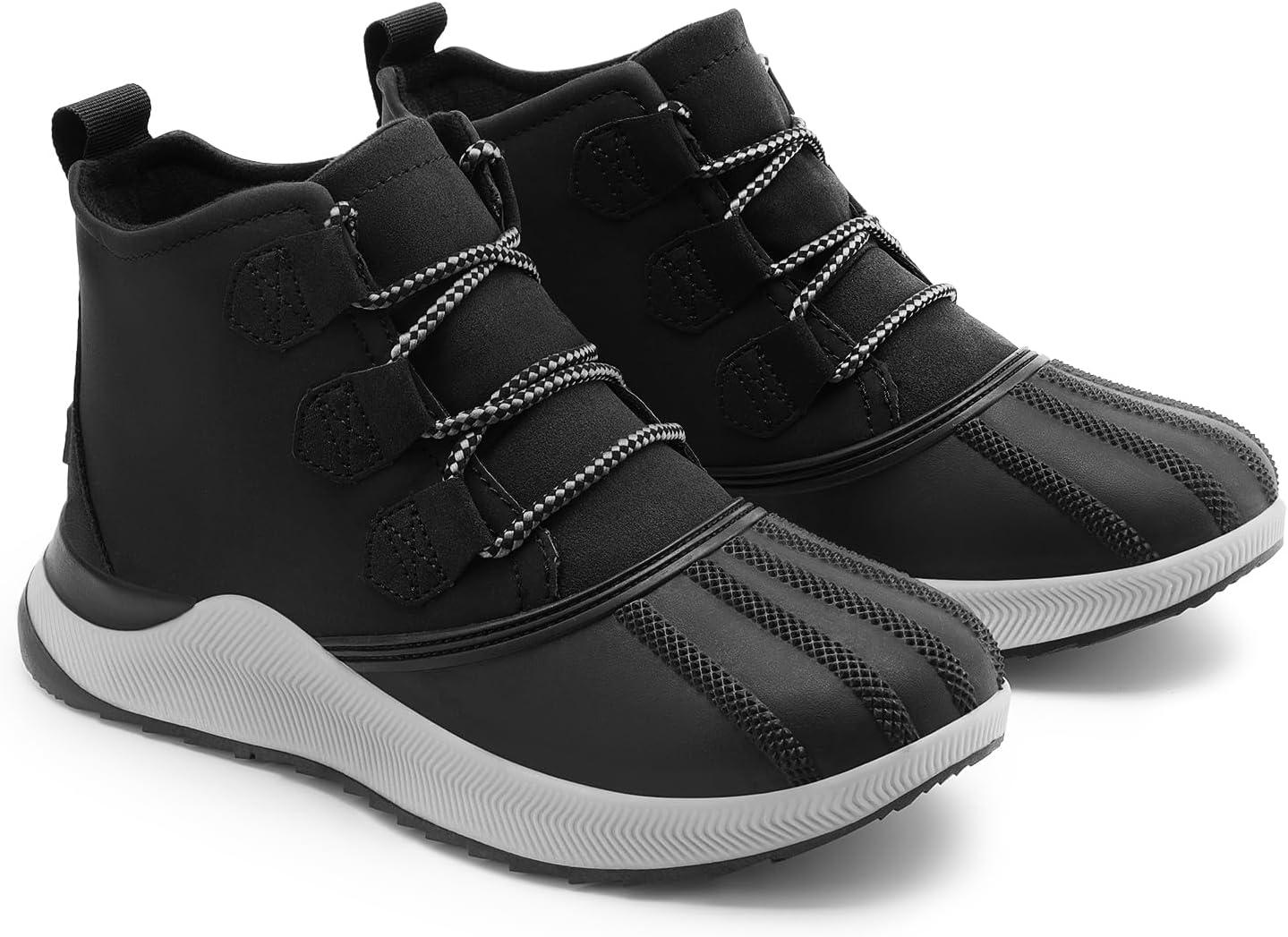 imageDREAM PAIRS Ankle Winter Boots for Women Waterproof Lace Up AntiSlip Warm Snow Booties Fashion Sneaker BootsBlack