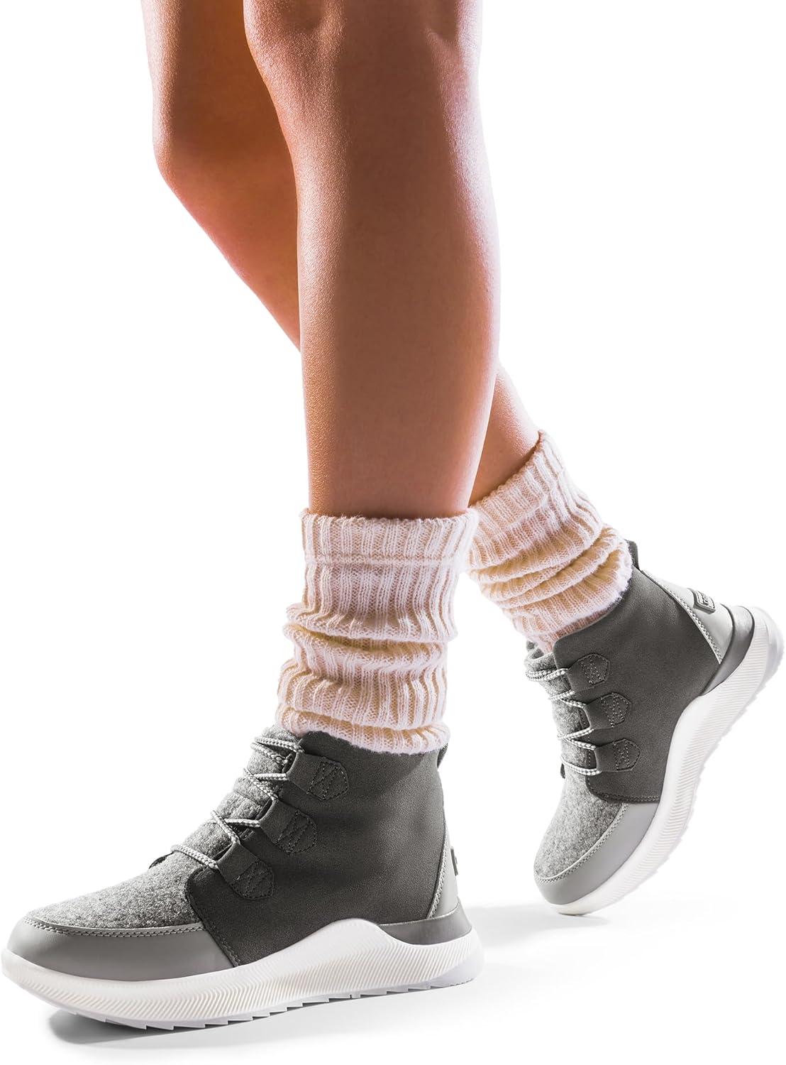 imageDREAM PAIRS Ankle Winter Boots for Women Waterproof Lace Up AntiSlip Warm Snow Booties Fashion Sneaker BootsDark Grey