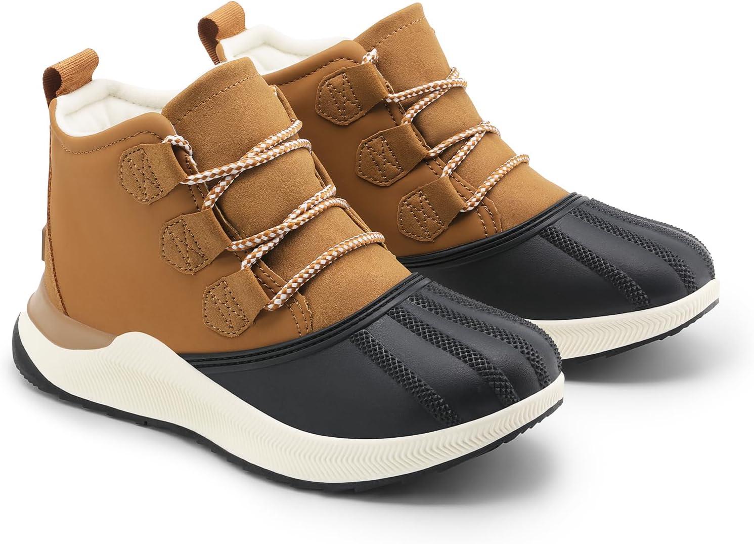 imageDREAM PAIRS Ankle Winter Boots for Women Waterproof Lace Up AntiSlip Warm Snow Booties Fashion Sneaker BootsTan