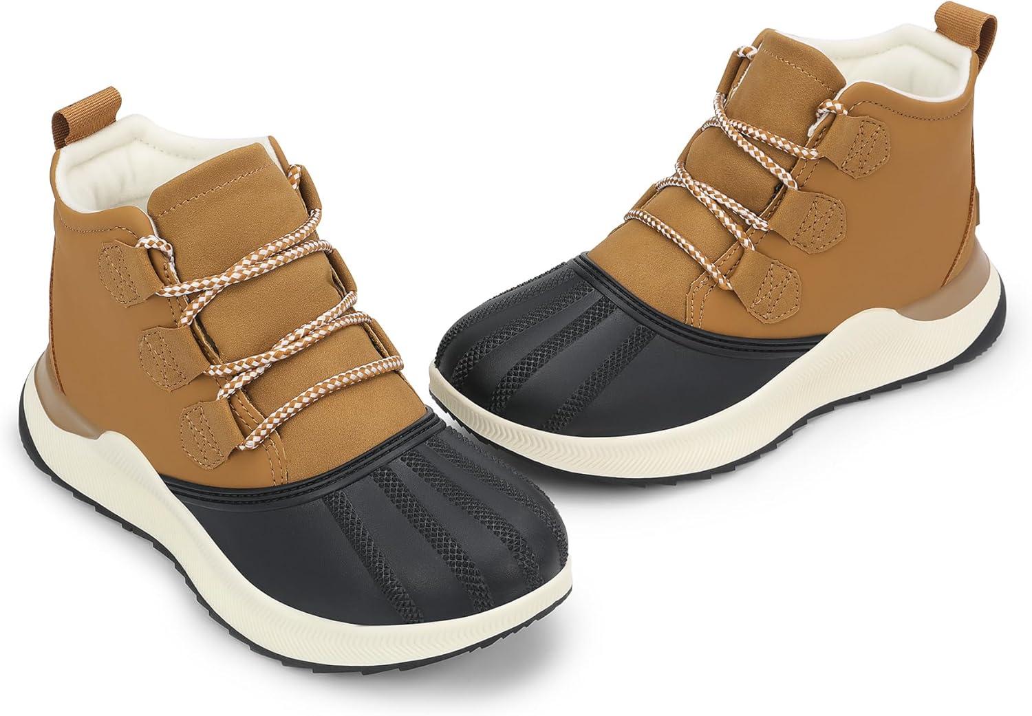 imageDREAM PAIRS Ankle Winter Boots for Women Waterproof Lace Up AntiSlip Warm Snow Booties Fashion Sneaker BootsTan