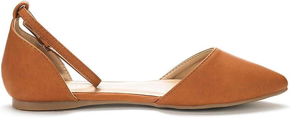 imageDREAM PAIRS Flapointed Womens Casual DOrsay Pointed Plain Ballet Comfort Soft Slip On Flats ShoesTanPu
