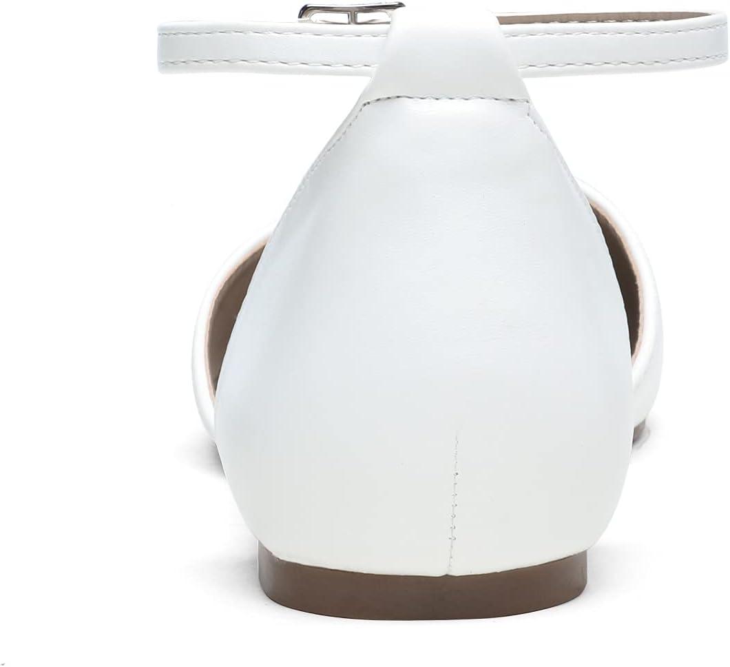 imageDREAM PAIRS Flapointed Womens Casual DOrsay Pointed Plain Ballet Comfort Soft Slip On Flats ShoesWhitePu