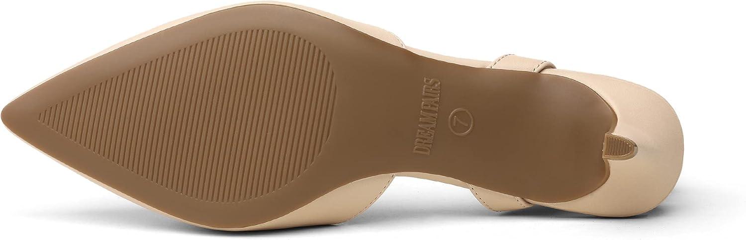 imageDREAM PAIRS Kitten Heels for Women Low Heel Dress Shoes Wedding Dress Closed Toe Pump Shoes LunaNude