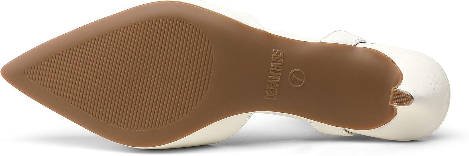 imageDREAM PAIRS Kitten Heels for Women Low Heel Dress Shoes Wedding Dress Closed Toe Pump Shoes LunaWhitePu