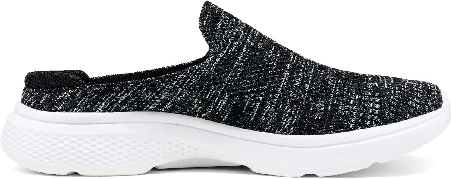 imageDREAM PAIRS Mules for Women Shoes Slip on Sneakers Knit Flats Lightweight Breathable Comfortable Walking ShoesBlackGrey