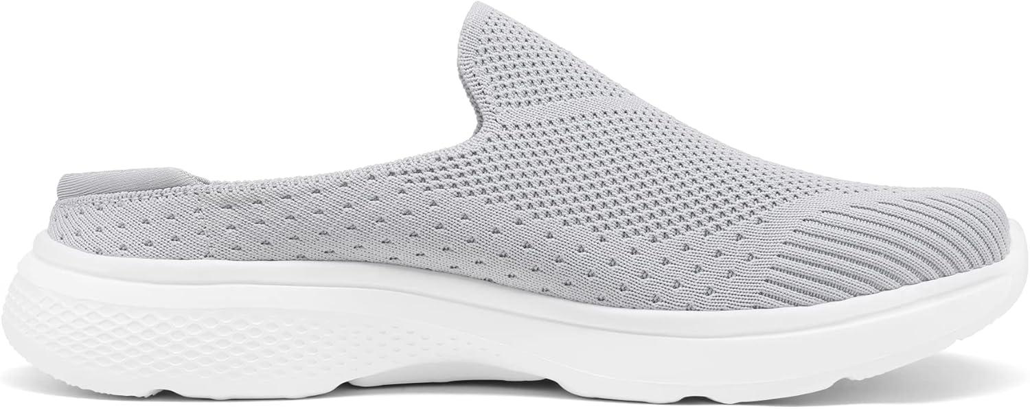 imageDREAM PAIRS Mules for Women Shoes Slip on Sneakers Knit Flats Lightweight Breathable Comfortable Walking ShoesGrey