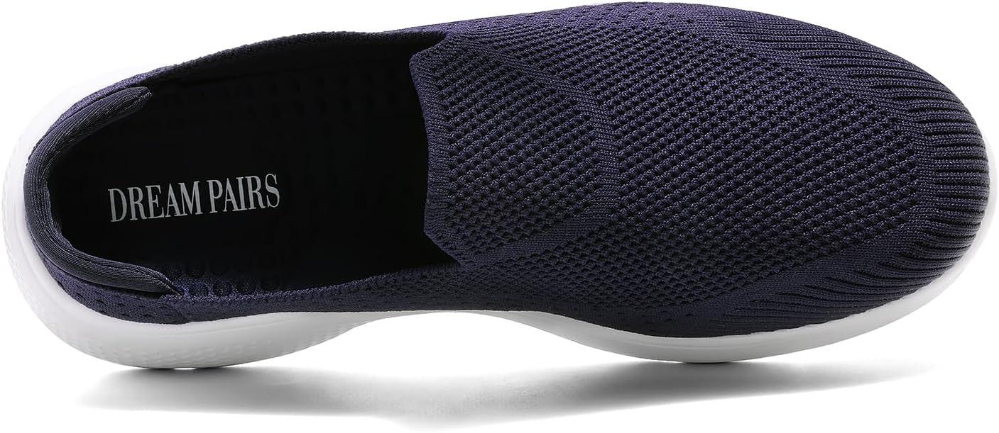 imageDREAM PAIRS Mules for Women Shoes Slip on Sneakers Knit Flats Lightweight Breathable Comfortable Walking ShoesNavyknit