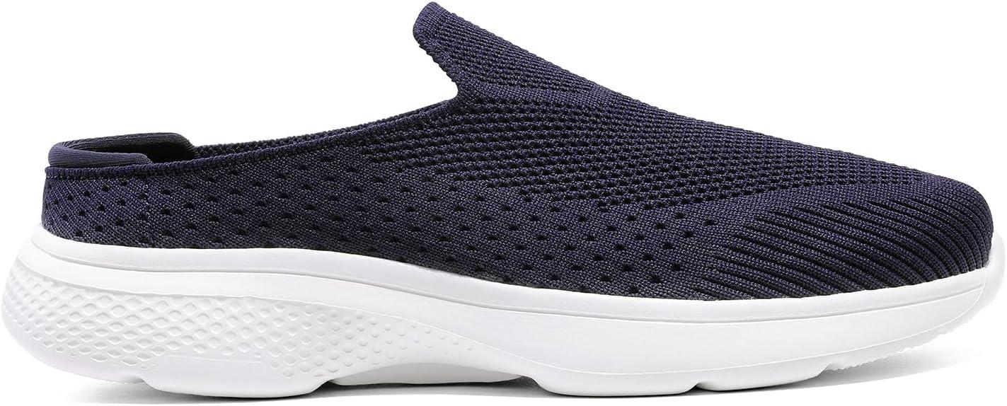 imageDREAM PAIRS Mules for Women Shoes Slip on Sneakers Knit Flats Lightweight Breathable Comfortable Walking ShoesNavyknit