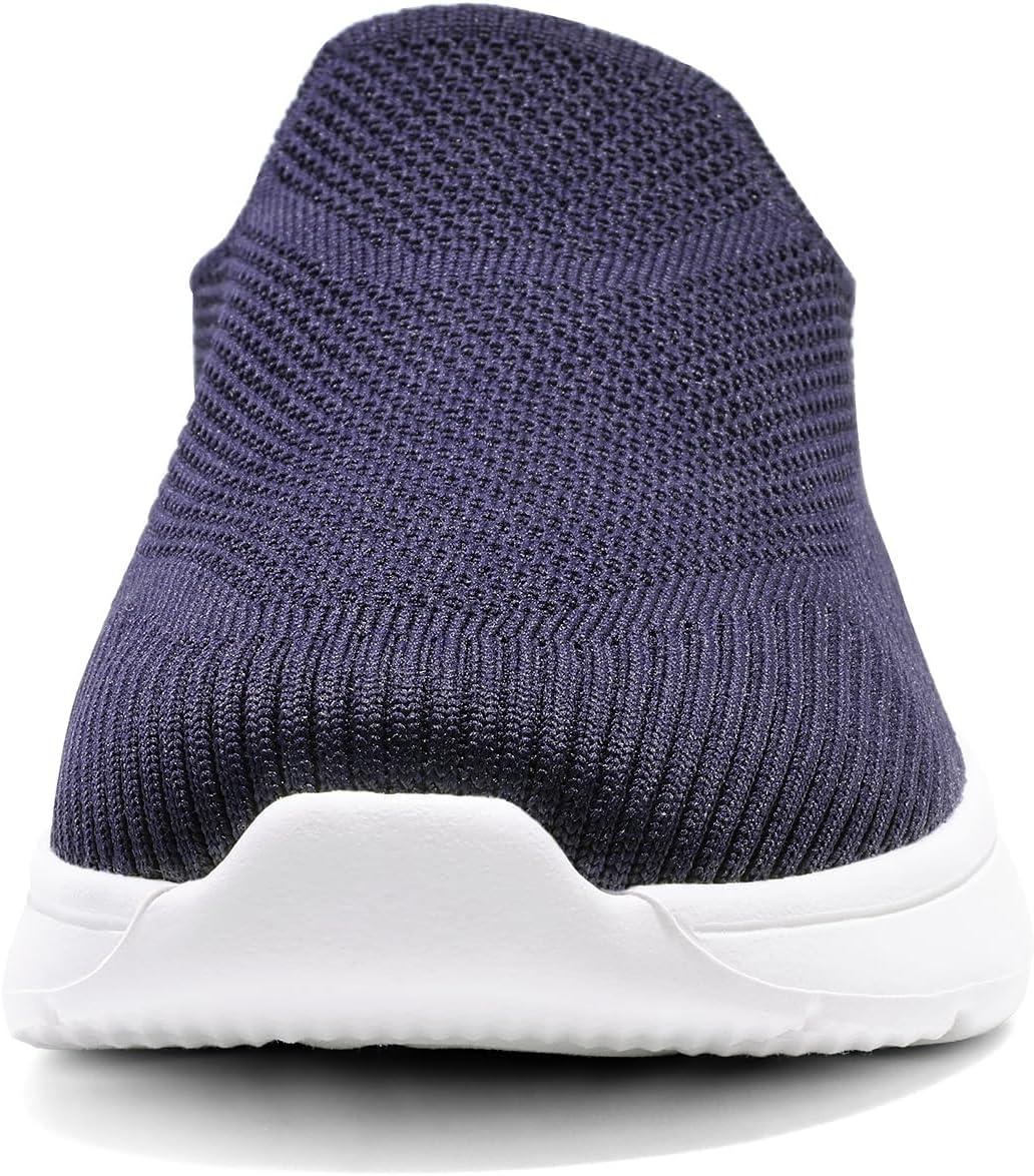 imageDREAM PAIRS Mules for Women Shoes Slip on Sneakers Knit Flats Lightweight Breathable Comfortable Walking ShoesNavyknit