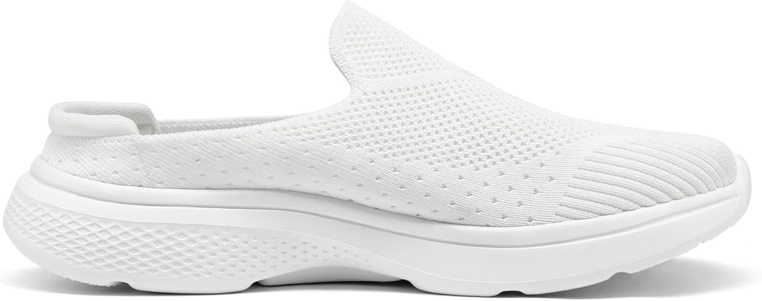 imageDREAM PAIRS Mules for Women Shoes Slip on Sneakers Knit Flats Lightweight Breathable Comfortable Walking ShoesWhite