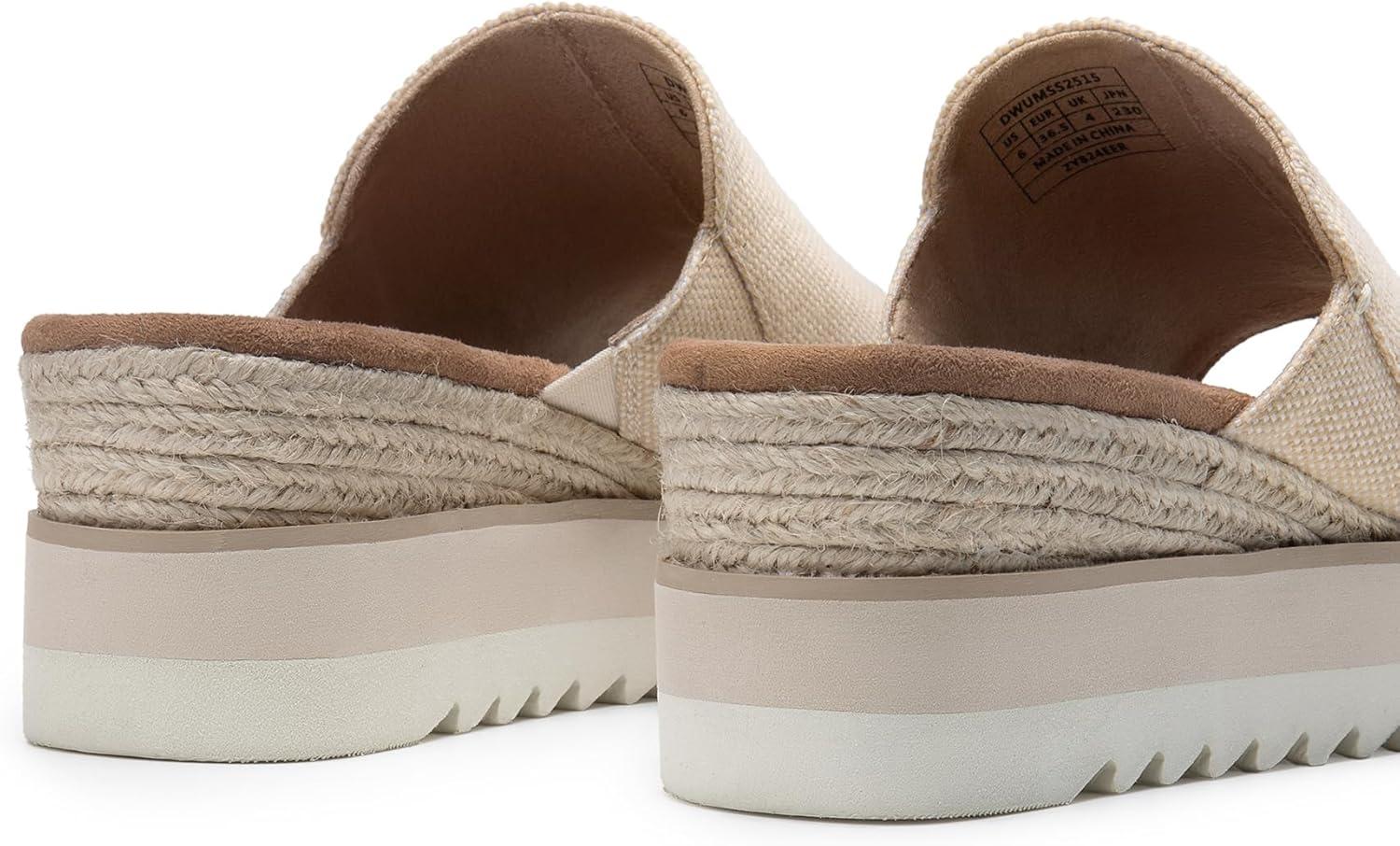 imageDREAM PAIRS Platform Sandals Women Slipon Espadrille Bohemia Wedge Sandals Comfort Dressy Summer Open Toe Canvas Slides for Womens Outdoor Walking Beach VacationNude