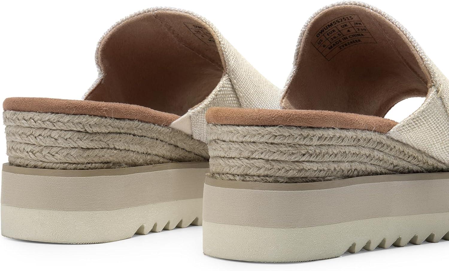 imageDREAM PAIRS Platform Sandals Women Slipon Espadrille Bohemia Wedge Sandals Comfort Dressy Summer Open Toe Canvas Slides for Womens Outdoor Walking Beach VacationNaturalcanvas