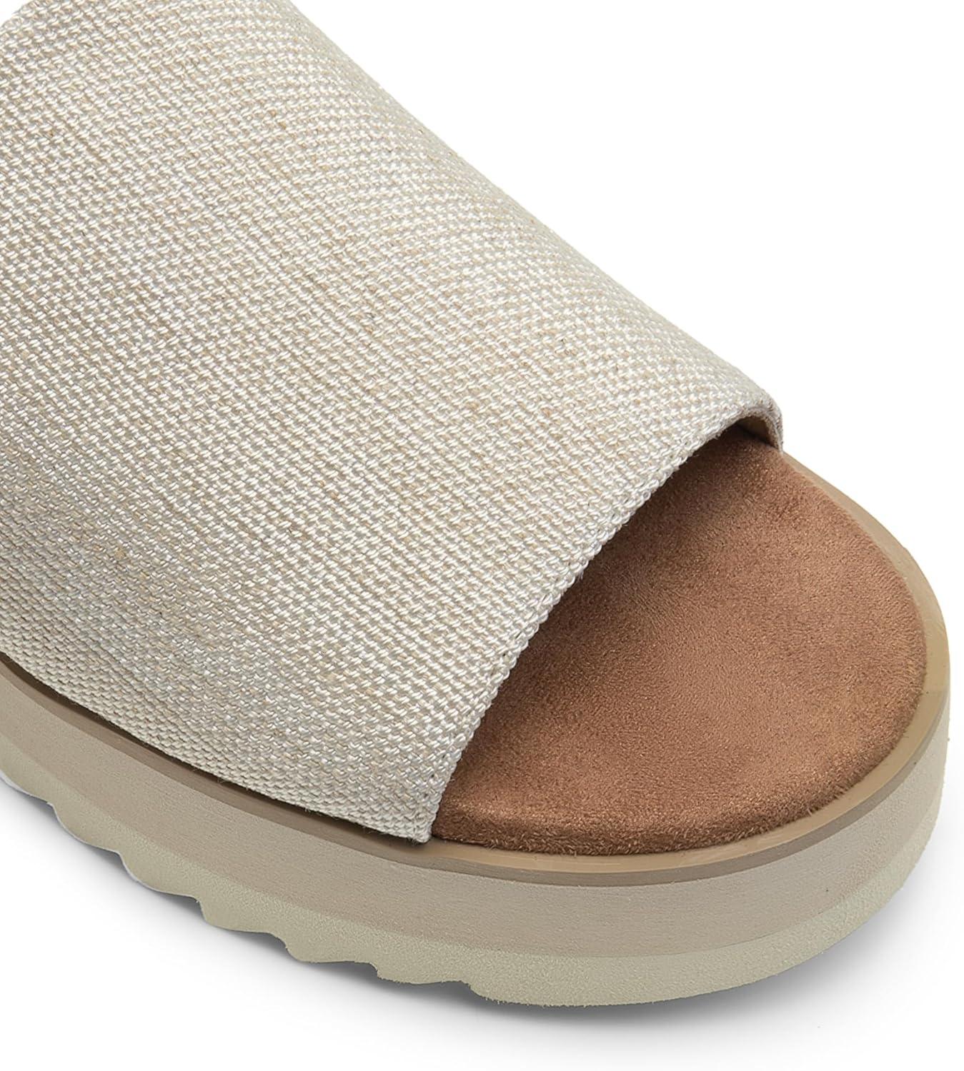 imageDREAM PAIRS Platform Sandals Women Slipon Espadrille Bohemia Wedge Sandals Comfort Dressy Summer Open Toe Canvas Slides for Womens Outdoor Walking Beach VacationNaturalcanvas