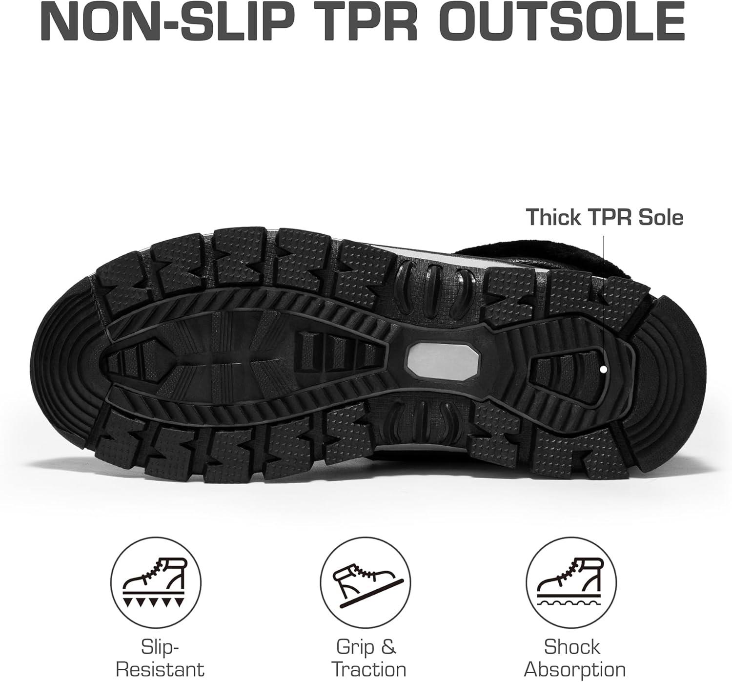 imageDREAM PAIRS Snow Boots for Women Waterproof Mid Calf Lace Up Duck Boots Warm Faux Fur FuzzyGo Bold Winter Boots for OutdoorBlack