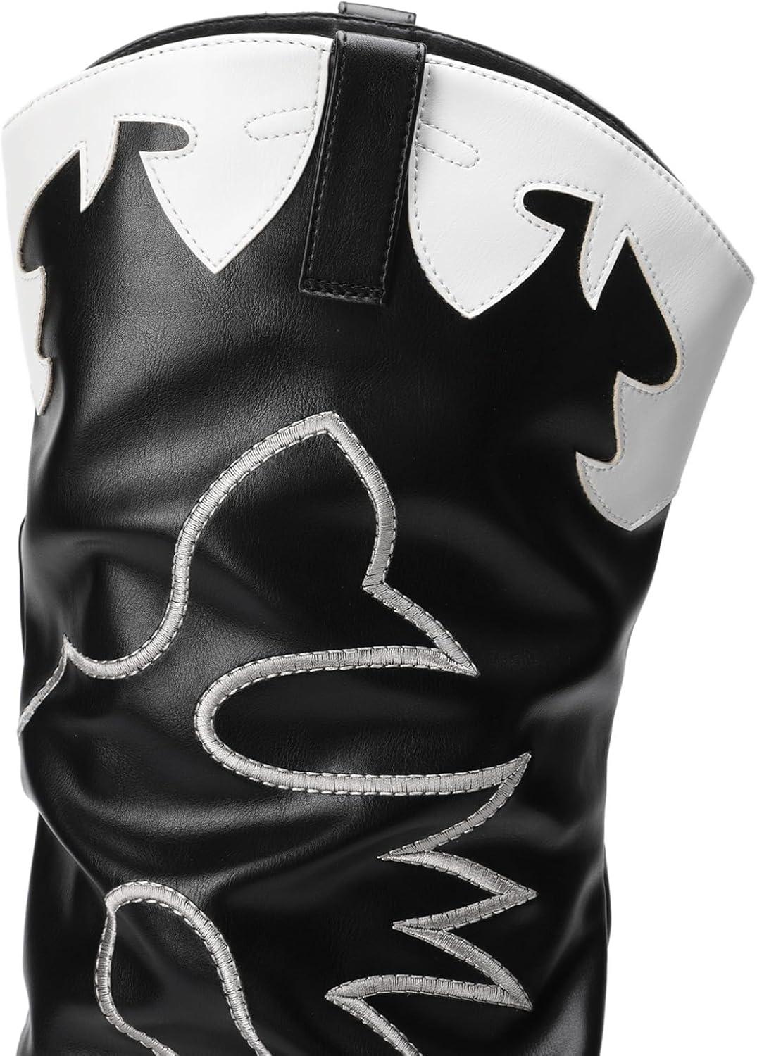 imageDREAM PAIRS Western Cowboy Boots Over The Knee Western Cowgirl Boots Women Thigh High BootsBlack