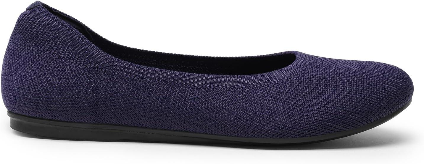 imageDREAM PAIRS Wide Ballet Flats Shoes for Women Width Foldable Knit Womens Flats with Arch Support Comfortable Shoes for Women Dressy Casual Work OfficeNavy
