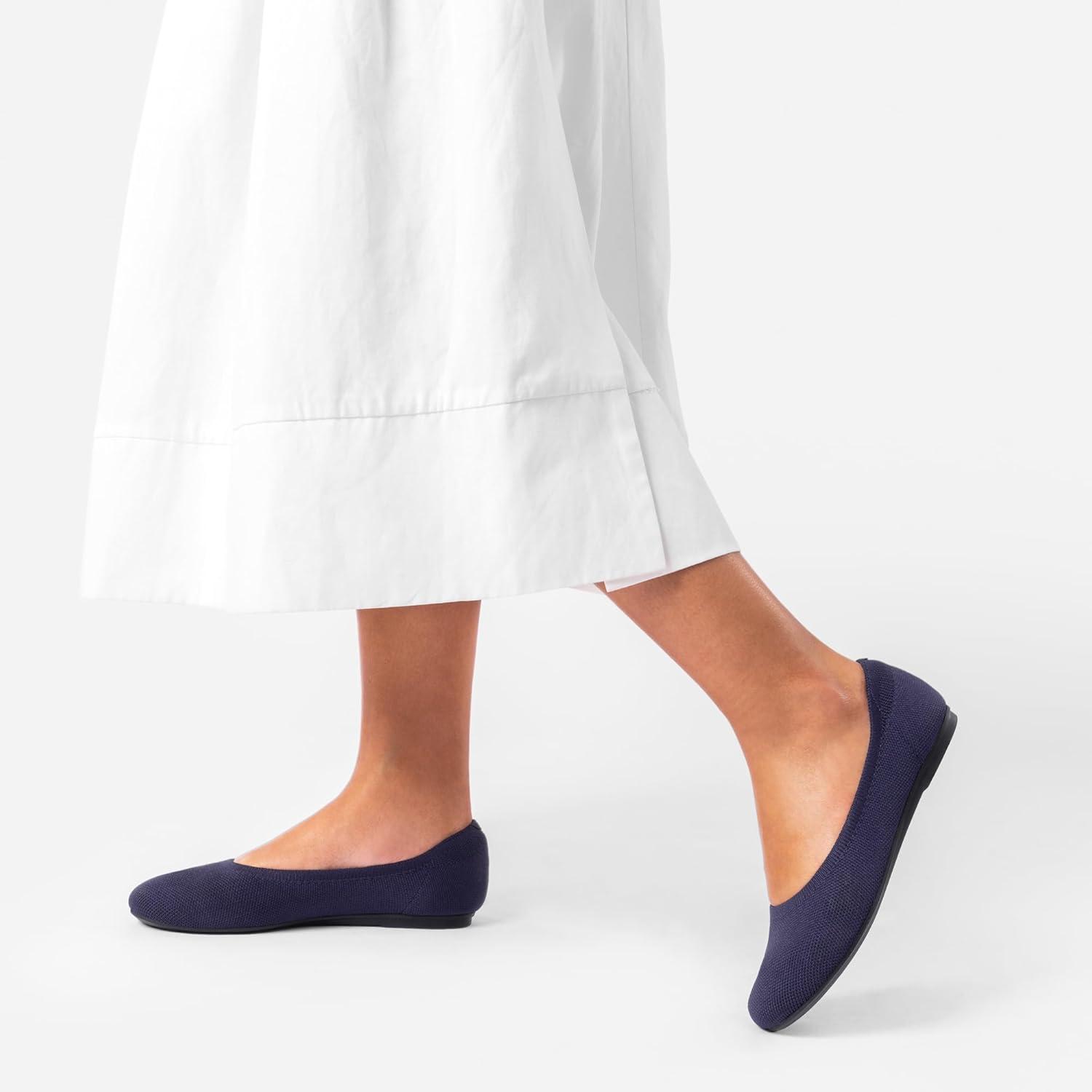 imageDREAM PAIRS Wide Ballet Flats Shoes for Women Width Foldable Knit Womens Flats with Arch Support Comfortable Shoes for Women Dressy Casual Work OfficeNavy