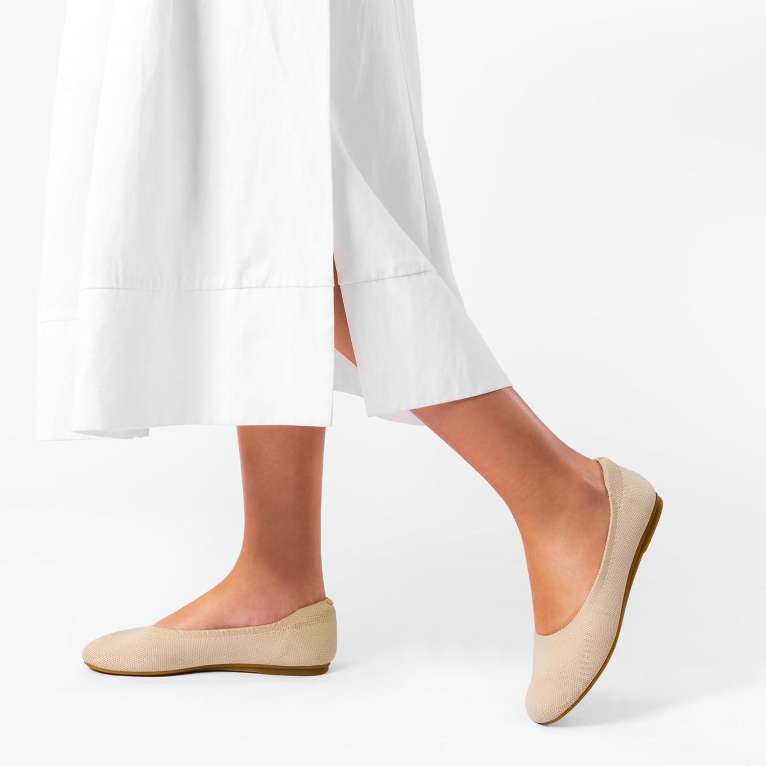 imageDREAM PAIRS Wide Ballet Flats Shoes for Women Width Foldable Knit Womens Flats with Arch Support Comfortable Shoes for Women Dressy Casual Work OfficeNude