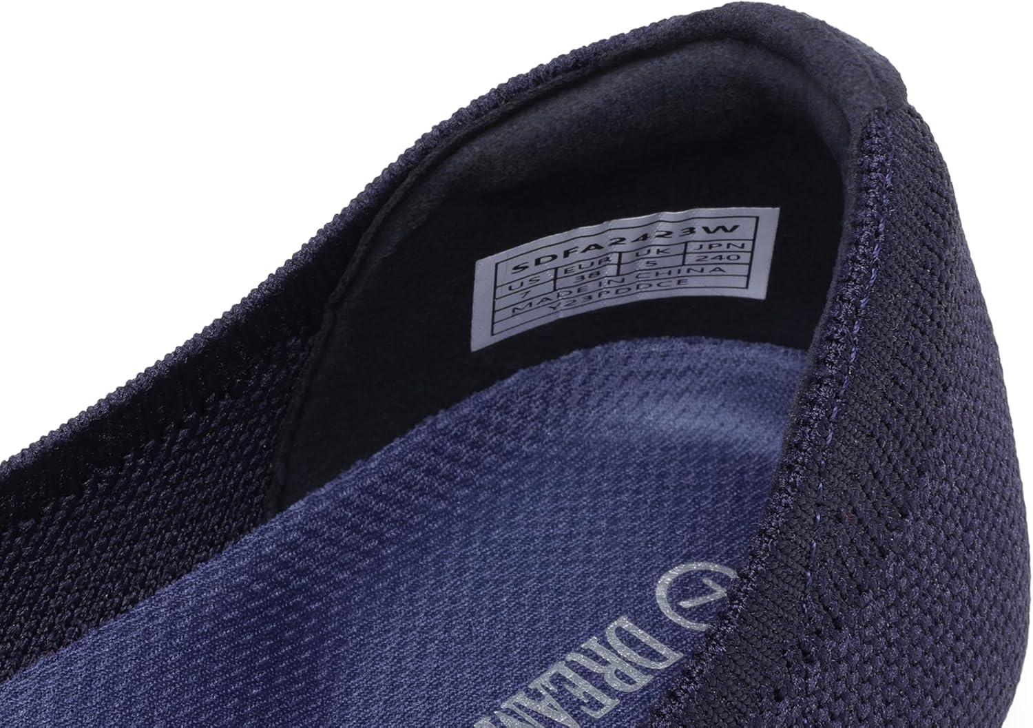 imageDREAM PAIRS Wide Ballet Flats Shoes for Women Width Foldable Knit Womens Flats with Arch Support Comfortable Shoes for Women Dressy Casual Work OfficeNavy
