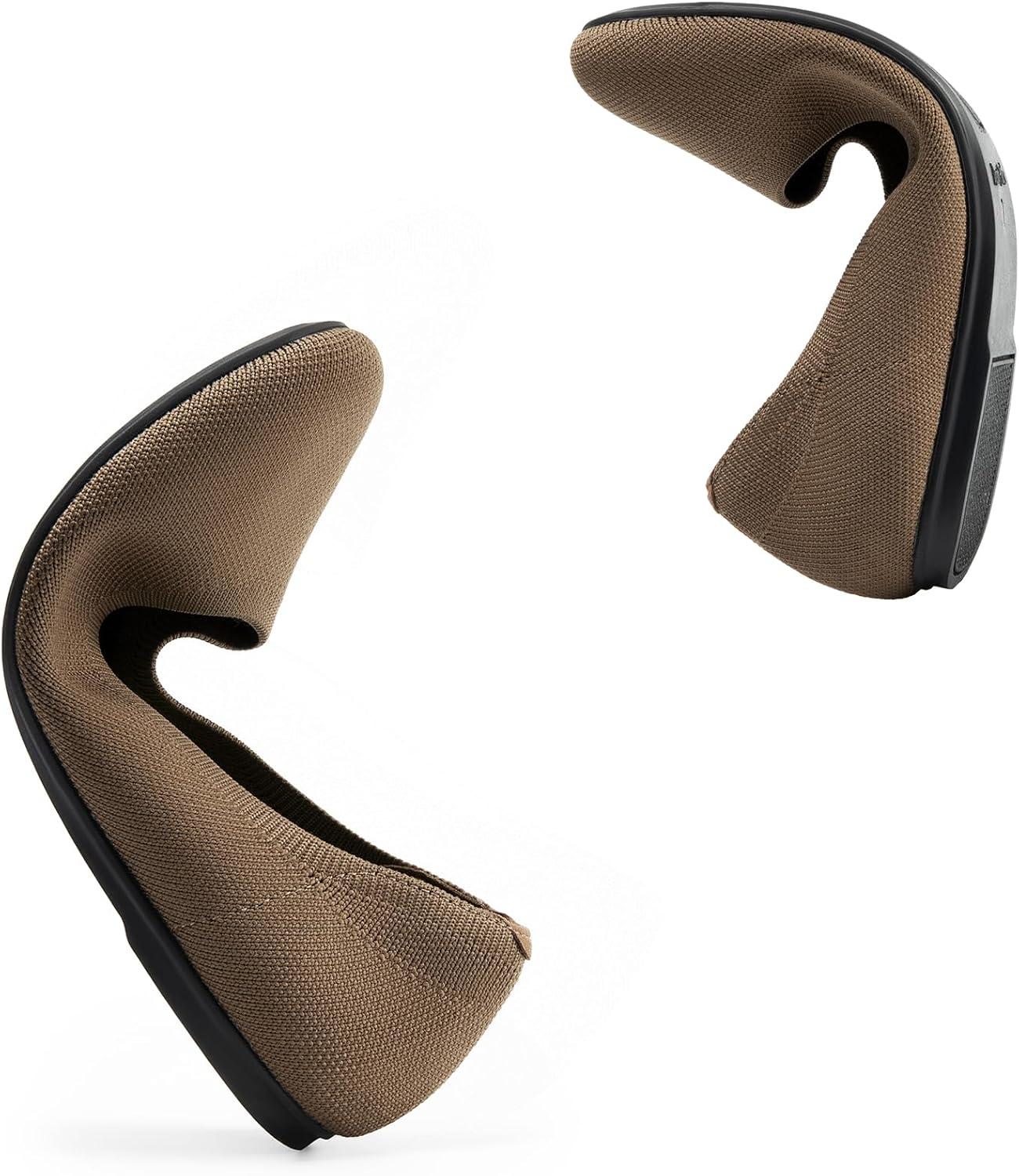 imageDREAM PAIRS Wide Ballet Flats Shoes for Women Width Foldable Knit Womens Flats with Arch Support Comfortable Shoes for Women Dressy Casual Work OfficeBrown