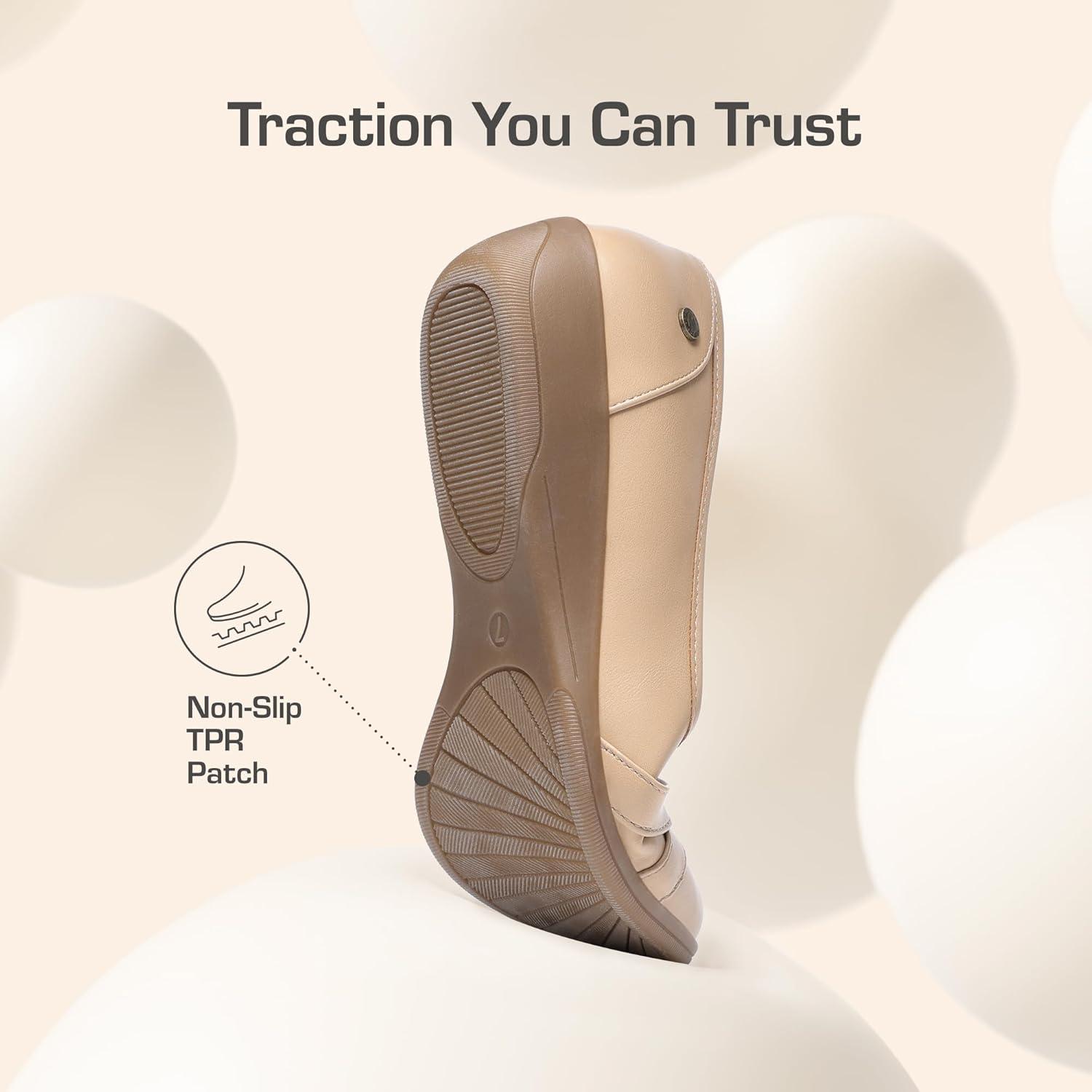 imageDREAM PAIRS Womens Ballet Flats Business Office Work Dress Shoes Comfortable Dressy Flats for WomenNude