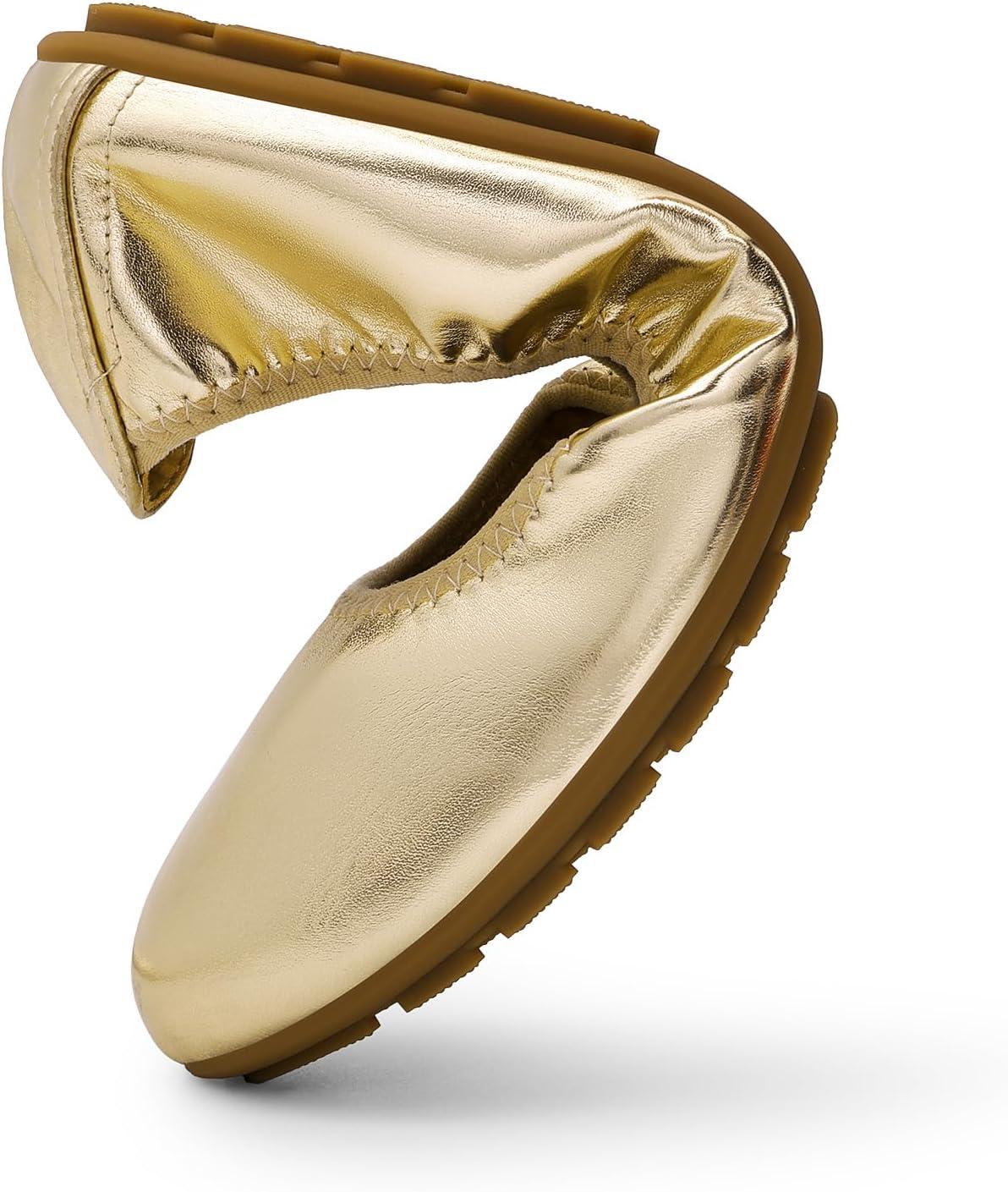 imageDREAM PAIRS Womens Ballet Flats Foldable Round Toe Dressy Comfortable Slip On Dress ShoesGold