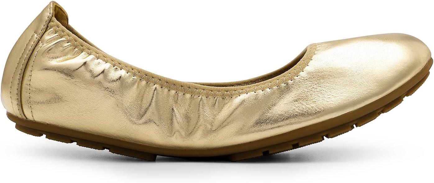 imageDREAM PAIRS Womens Ballet Flats Foldable Round Toe Dressy Comfortable Slip On Dress ShoesGold