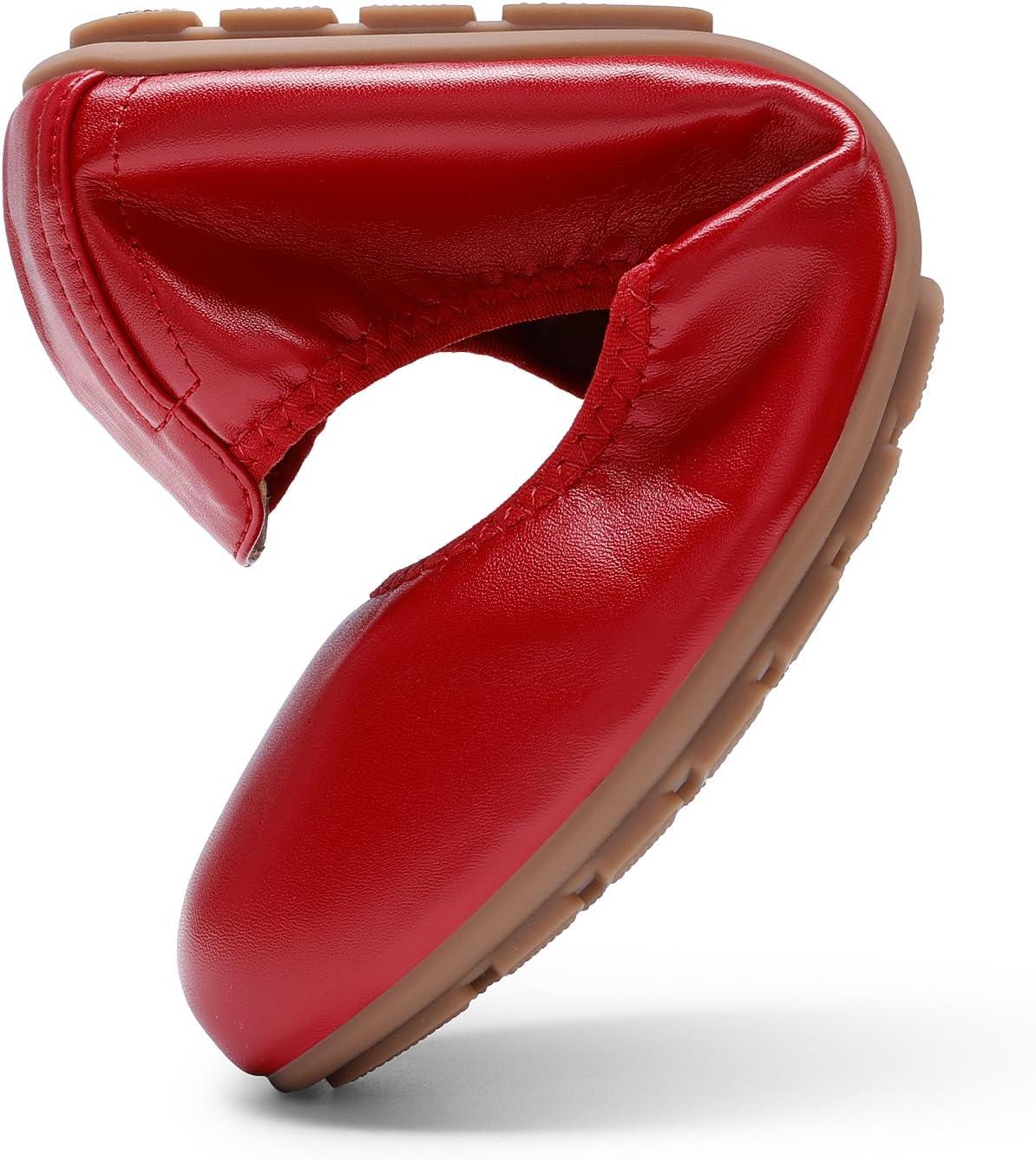 imageDREAM PAIRS Womens Ballet Flats Foldable Round Toe Dressy Comfortable Slip On Dress ShoesRed