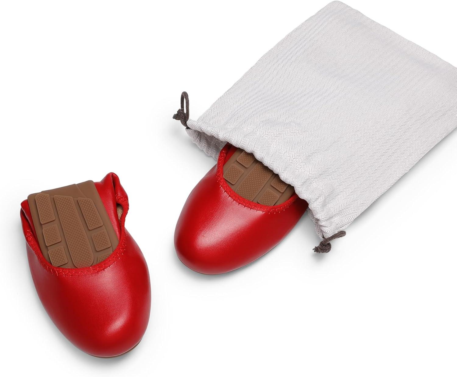 imageDREAM PAIRS Womens Ballet Flats Foldable Round Toe Dressy Comfortable Slip On Dress ShoesRed