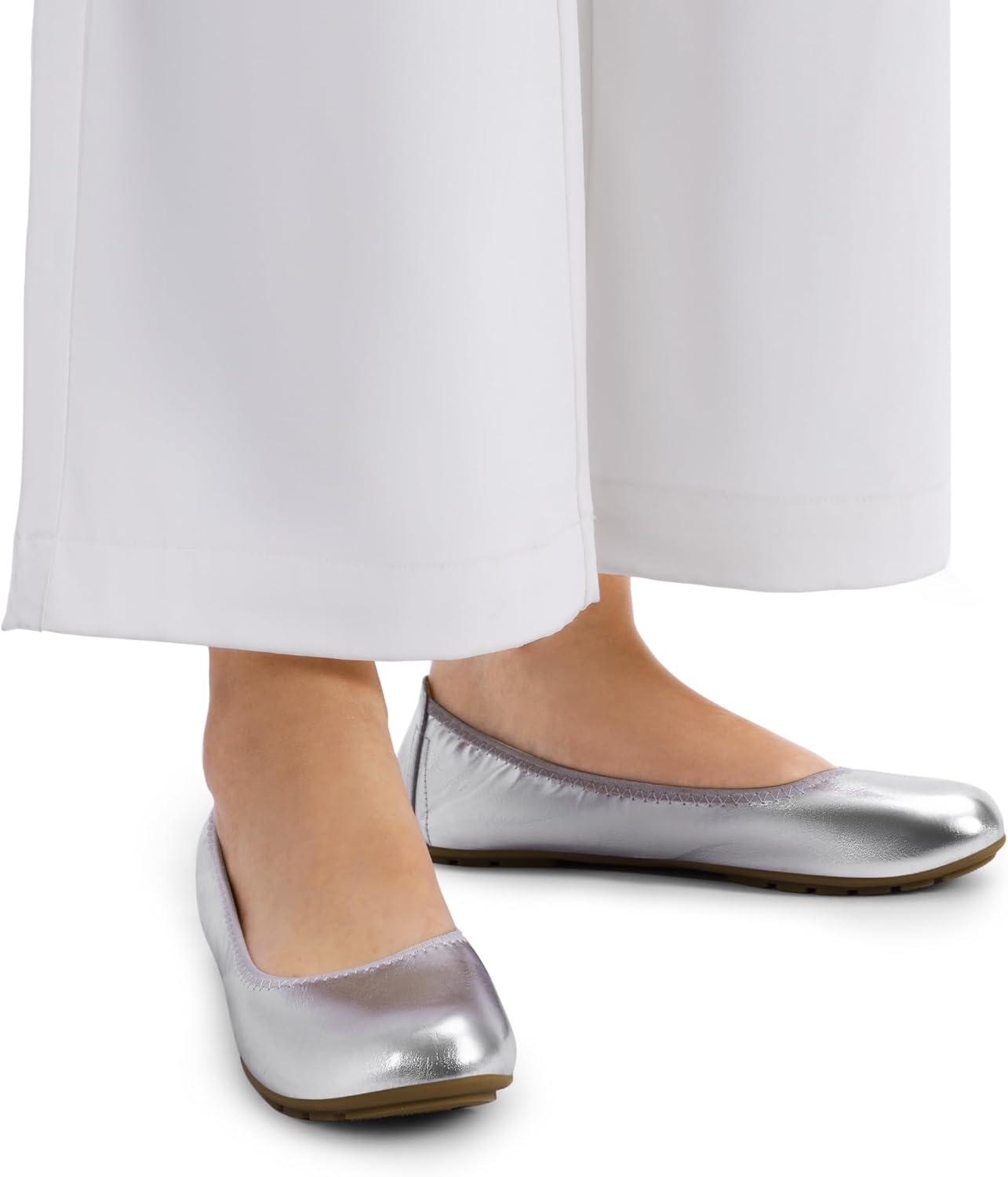 imageDREAM PAIRS Womens Ballet Flats Foldable Round Toe Dressy Comfortable Slip On Dress ShoesSilver