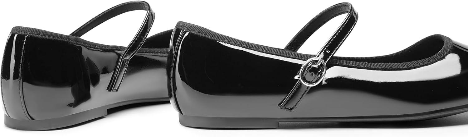 imageDREAM PAIRS Womens Ballet Flats Mary Jane Shoes Round Toe Comfortable Dressy Casual Slipon Work Daily Soft Flat ShoesBlackpat