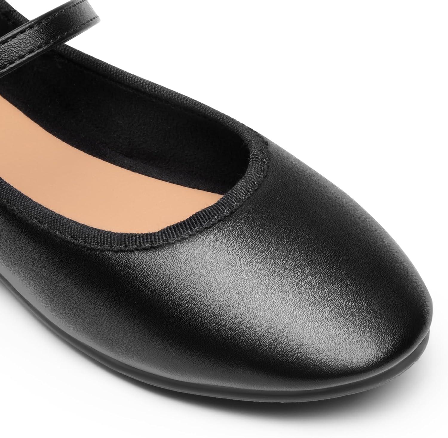 imageDREAM PAIRS Womens Ballet Flats Mary Jane Shoes Round Toe Comfortable Dressy Casual Slipon Work Daily Soft Flat ShoesBlackpu