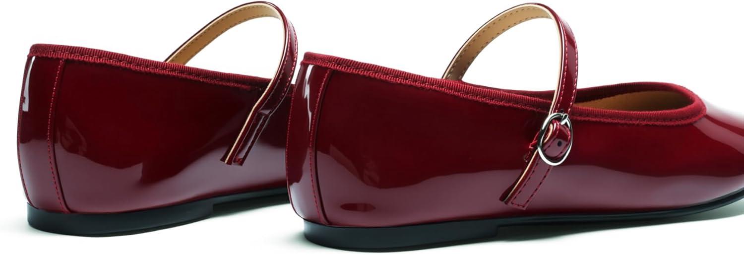 imageDREAM PAIRS Womens Ballet Flats Mary Jane Shoes Round Toe Comfortable Dressy Casual Slipon Work Daily Soft Flat ShoesBurgundy