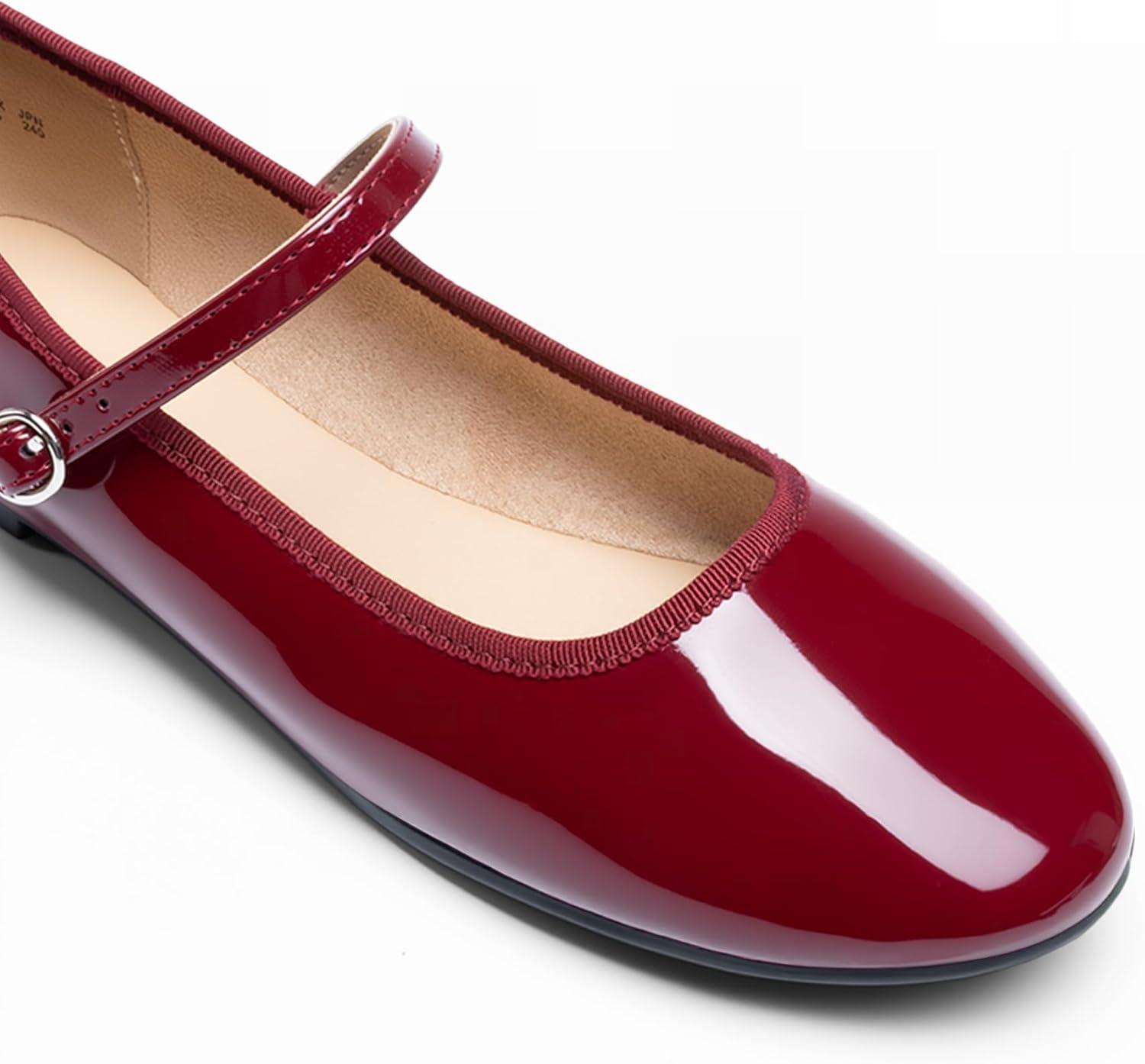imageDREAM PAIRS Womens Ballet Flats Mary Jane Shoes Round Toe Comfortable Dressy Casual Slipon Work Daily Soft Flat ShoesBurgundy