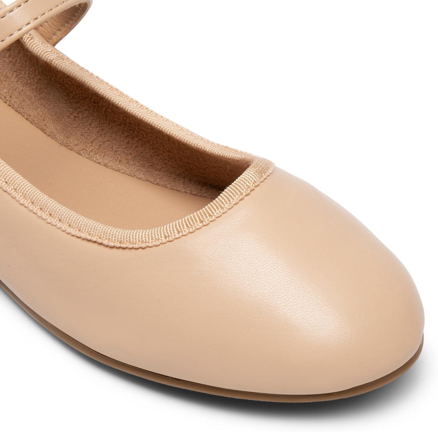 imageDREAM PAIRS Womens Ballet Flats Mary Jane Shoes Round Toe Comfortable Dressy Casual Slipon Work Daily Soft Flat ShoesNudepu