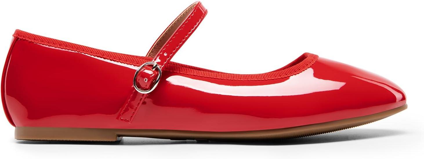 imageDREAM PAIRS Womens Ballet Flats Mary Jane Shoes Round Toe Comfortable Dressy Casual Slipon Work Daily Soft Flat ShoesRedpat