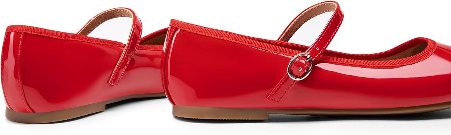 imageDREAM PAIRS Womens Ballet Flats Mary Jane Shoes Round Toe Comfortable Dressy Casual Slipon Work Daily Soft Flat ShoesRedpat