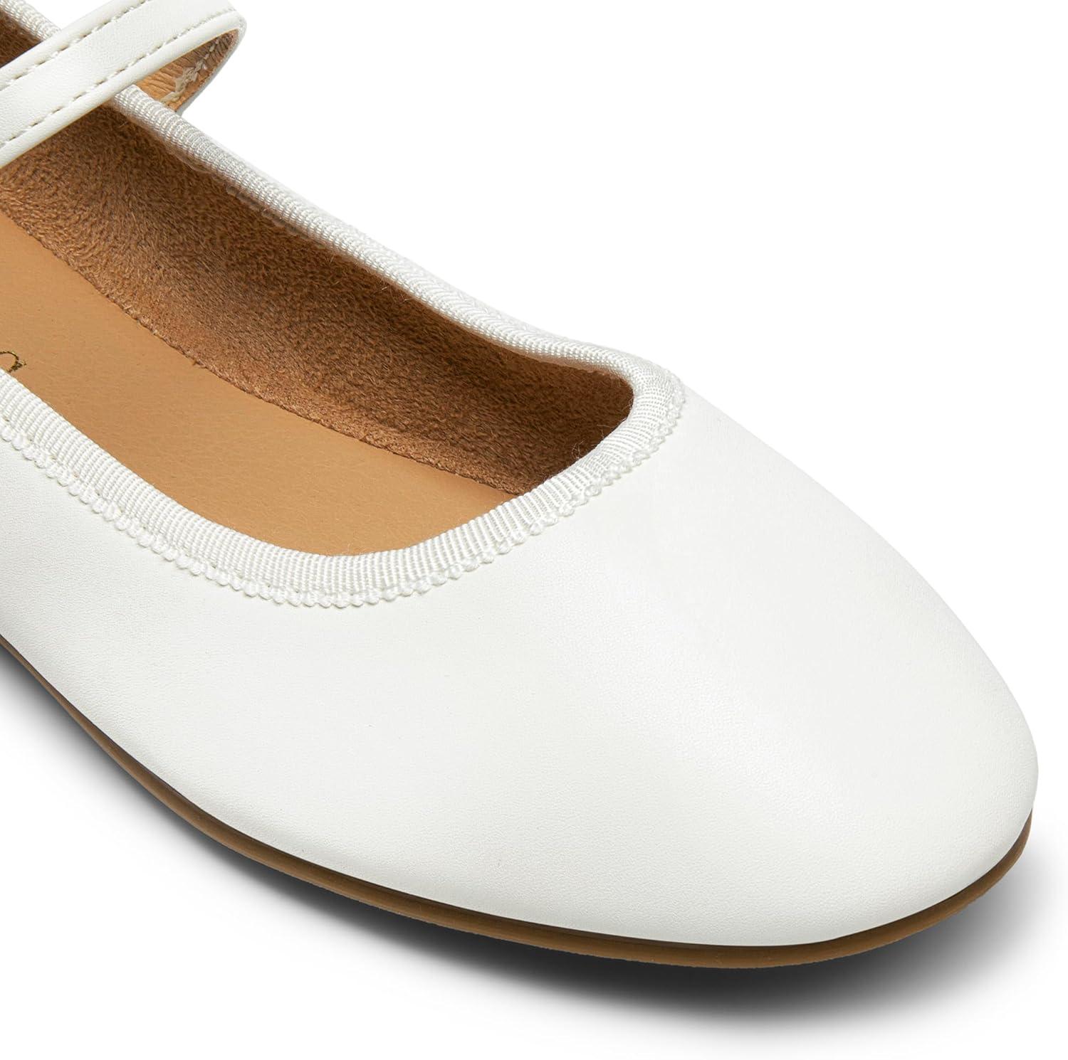 imageDREAM PAIRS Womens Ballet Flats Mary Jane Shoes Round Toe Comfortable Dressy Casual Slipon Work Daily Soft Flat ShoesWhitepu