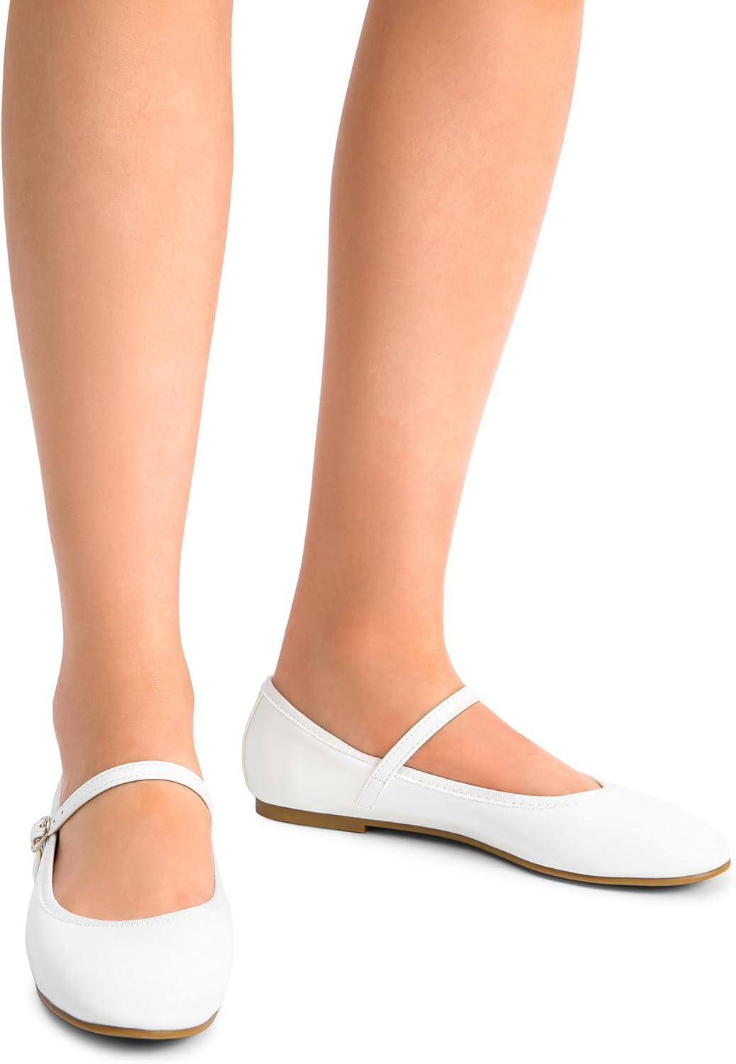 imageDREAM PAIRS Womens Ballet Flats Mary Jane Shoes Round Toe Comfortable Dressy Casual Slipon Work Daily Soft Flat ShoesWhitepu