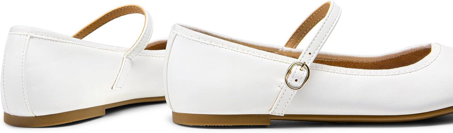 imageDREAM PAIRS Womens Ballet Flats Mary Jane Shoes Round Toe Comfortable Dressy Casual Slipon Work Daily Soft Flat ShoesWhitepu
