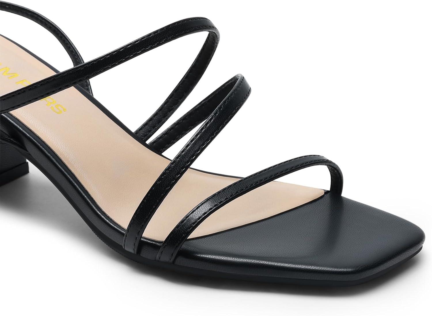 imageDREAM PAIRS Womens Block Heels 2 inch Strappy Square Toe Dressy Chunky Low Heeled Sandals for Party Wedding EveningBlackpu