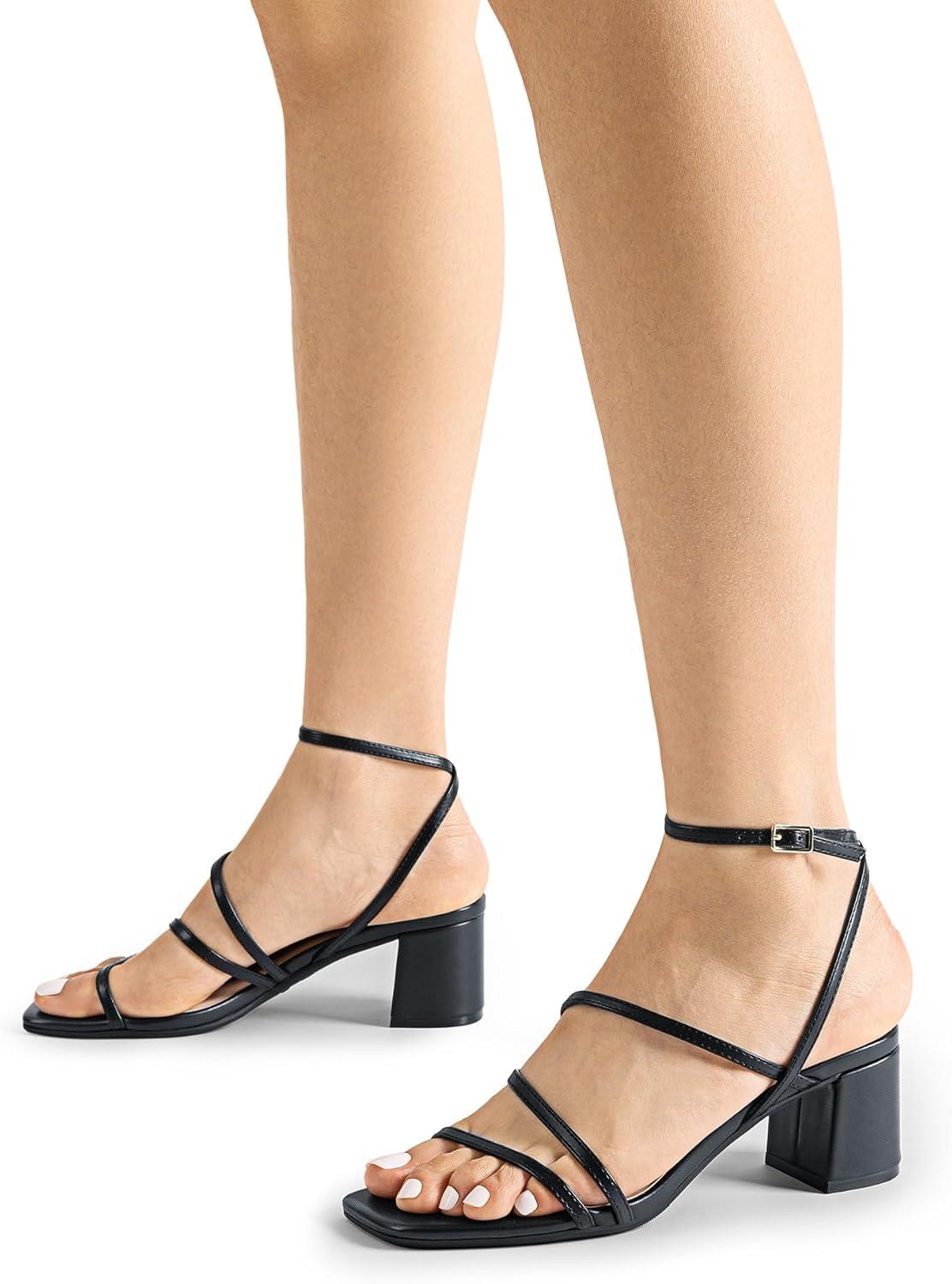 imageDREAM PAIRS Womens Block Heels 2 inch Strappy Square Toe Dressy Chunky Low Heeled Sandals for Party Wedding EveningBlackpu