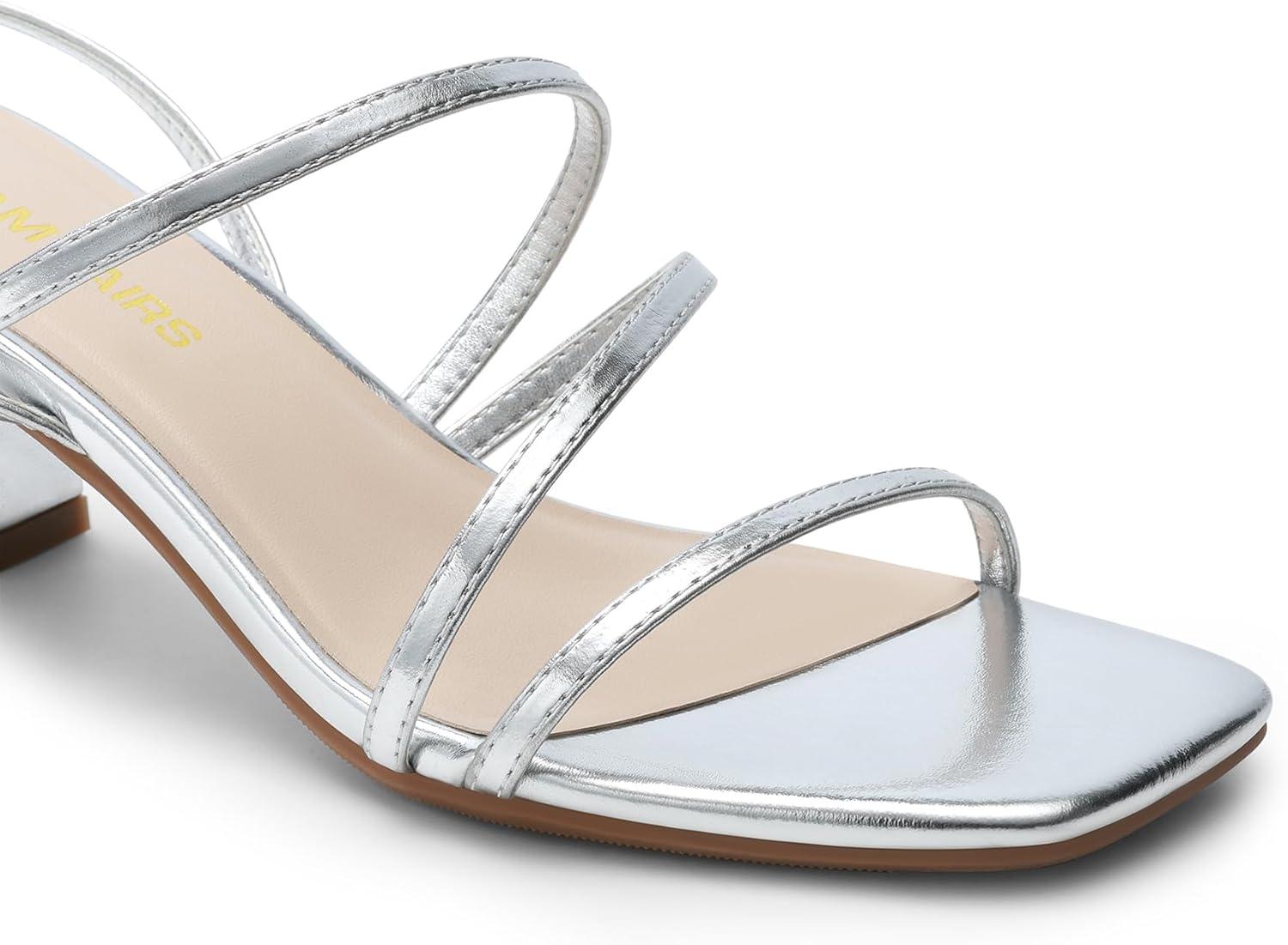 imageDREAM PAIRS Womens Block Heels 2 inch Strappy Square Toe Dressy Chunky Low Heeled Sandals for Party Wedding EveningSilvermetallic