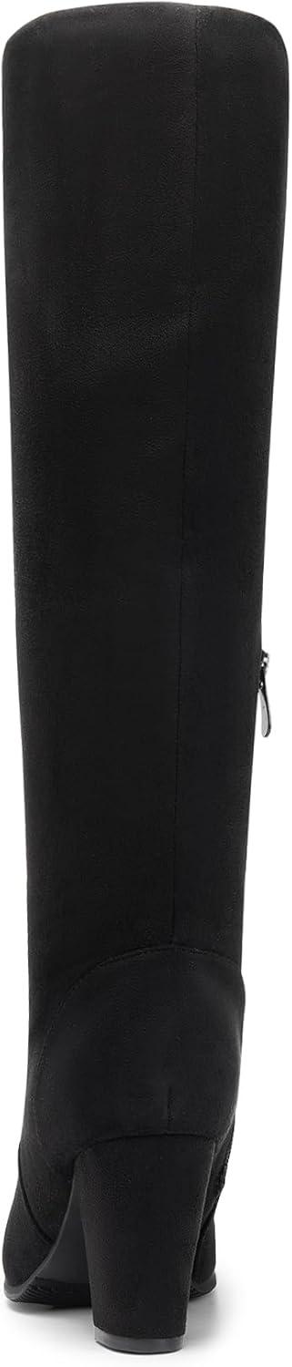 imageDREAM PAIRS Womens Chunky Heel Knee High BootsBlack