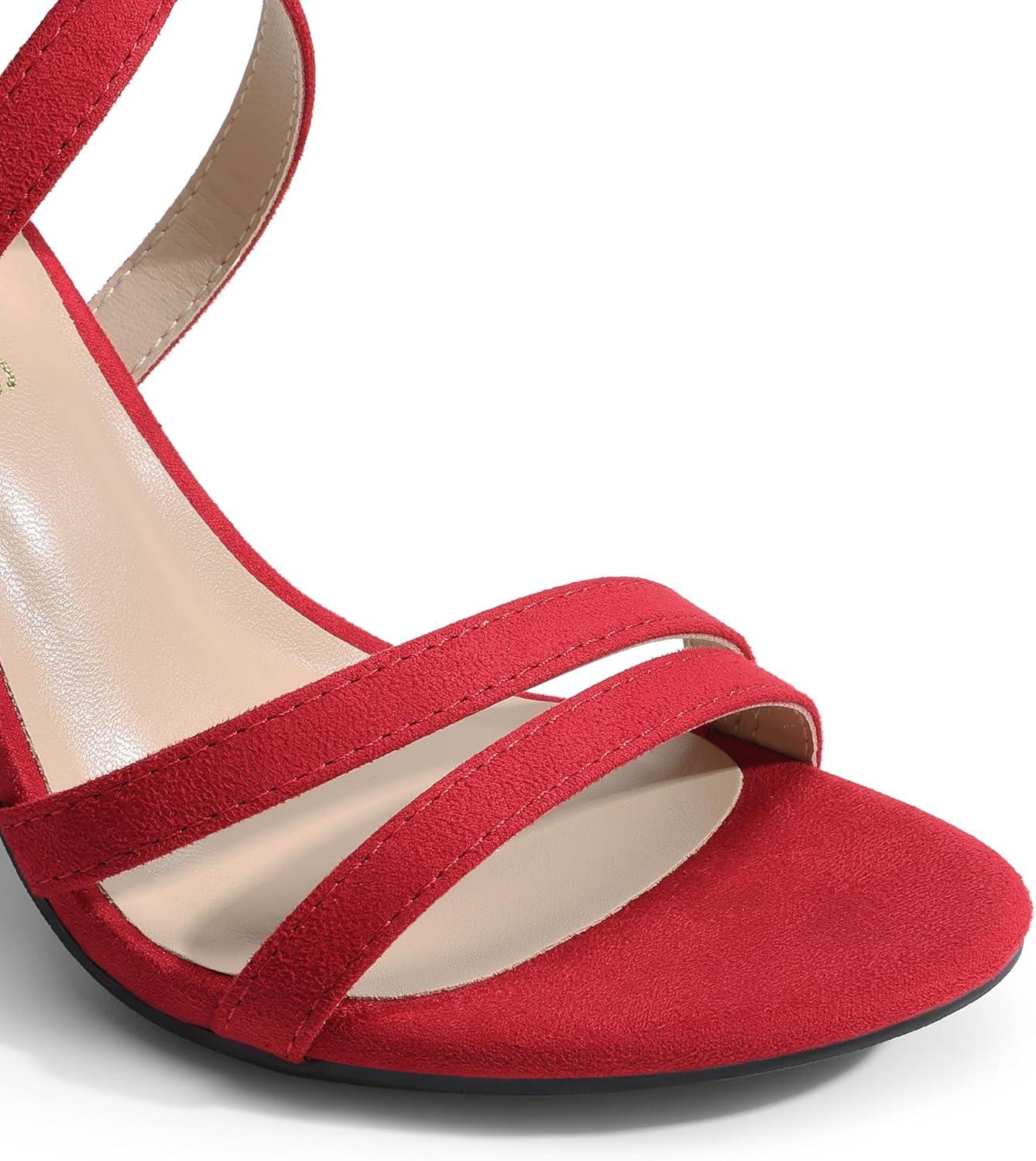 imageDREAM PAIRS Womens Chunky Heels 4 inch High Multi Strap Soft Comfort Block Heeled Sandals for Prom Dancing WeddingRed