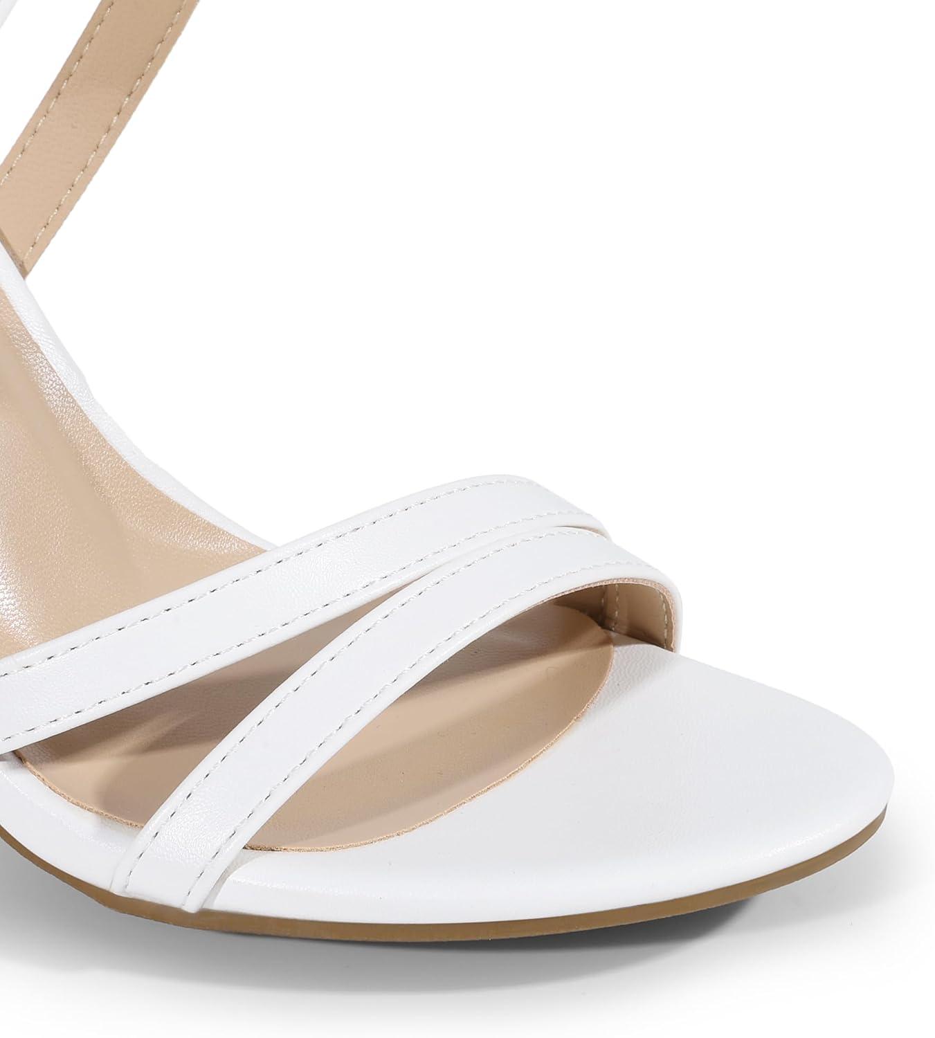 imageDREAM PAIRS Womens Chunky Heels 4 inch High Multi Strap Soft Comfort Block Heeled Sandals for Prom Dancing WeddingWhite