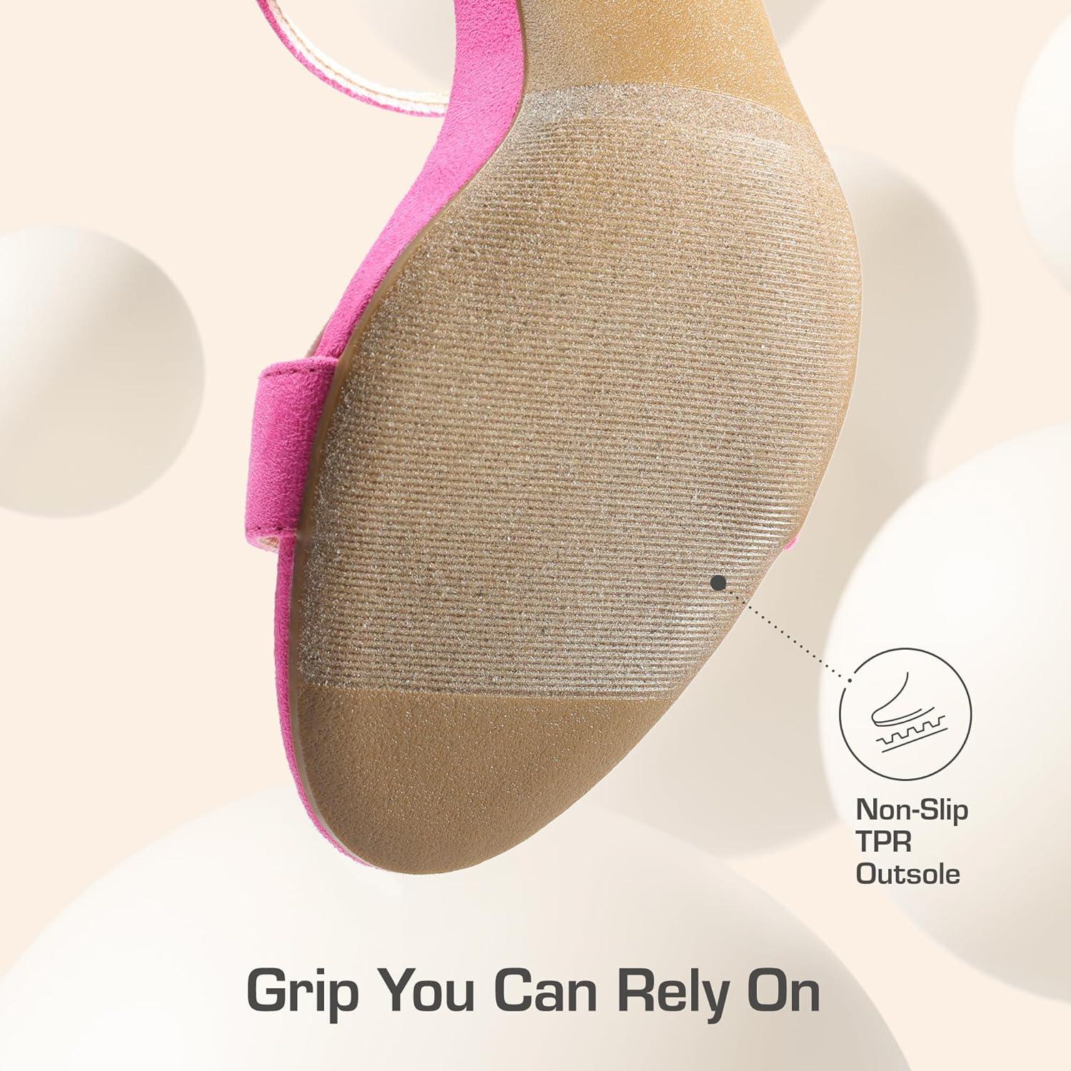 imageDREAM PAIRS Womens Chunky Heels Block Round Open Toe Ankle Strap Heel Fashion Wedding Party Comfort Dress Sandals ShoesHot Pink